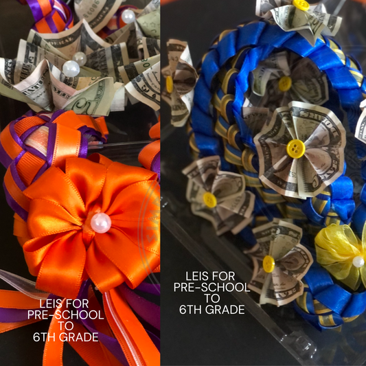 Custom 2025 graduation lei for kids . Handmade lei with Pure Aloha, perfect for preschool, kindergarten, 6th grade graduations, and teachers too! Order now!.